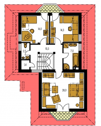 Image miroir | Plan de sol du premier étage - RIVIERA 202